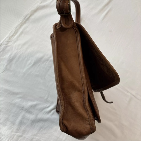 COACH VTG 1980's BRITISH TAN LEATHER MESSENGER BRIEFCASE SATCHEL NYC 688-0927 - Picture 8 of 12